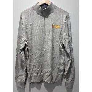 Men's Cutter & Buck Gray LSU Tigers Roam Eco Recycled Quarter-Zip Pullover‎ L